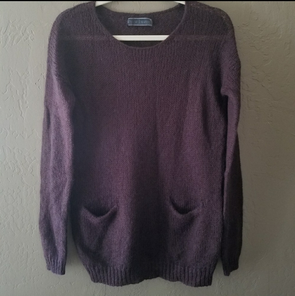 Velvet Fuzzy Purple Tunic Sweater